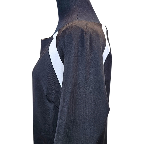 Gretchen Scott Jersey Tee Topper Medium Black 3/4 Sleeves Sporty Athleisure Golf - Picture 12 of 16